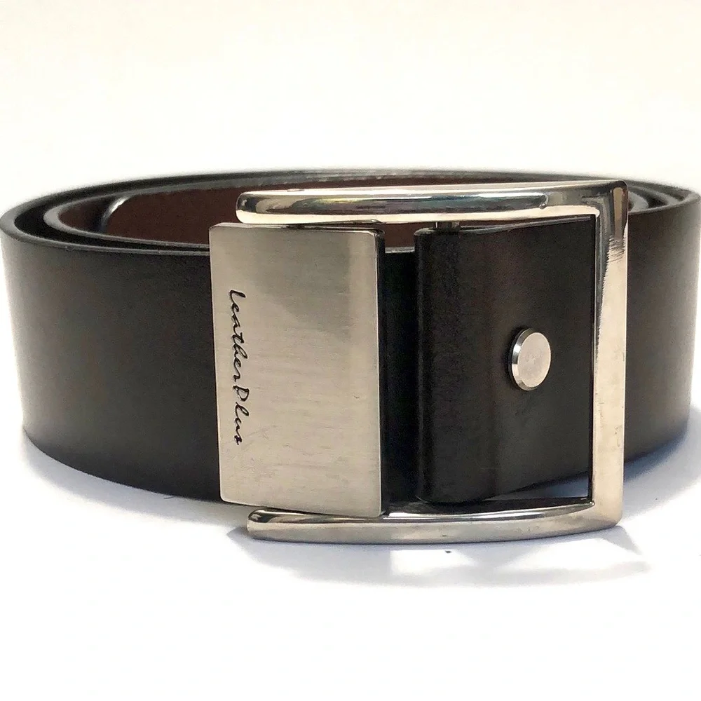 Leather Plus Brown Silver Spanish Leather Belt size 32